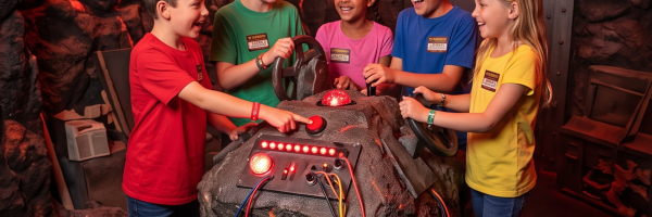 action game groupe adolescent volcan action